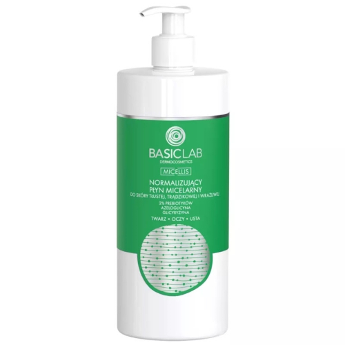 BasicLab normalizujący płyn micelarny do skóry tłustej ,trądzilkowej i wrażliwej 500 ml