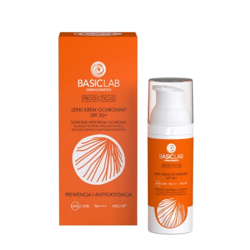 BasicLab lekki krem ochronny SPF50+ prewencja i antyoksydacja 50 ml