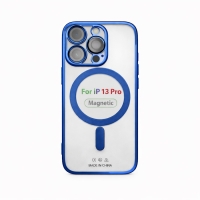 Etui do iPhone 13 PRO ciemnoniebieskie przezroczyste MagSafe