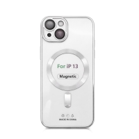 Etui do iPhone 13 srebrne przezroczyste MagSafe