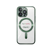 Etui do iPhone 16 PRO ciemnozielone przezroczyste MagSafe