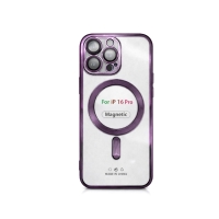 Etui do iPhone 16 PRO ciemnofioletowe przezroczyste MagSafe