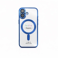 Etui do iPhone 16 ciemnoniebieskie przezroczyste MagSafe