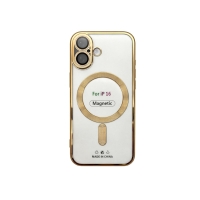 Etui do iPhone 16 złote przezroczyste MagSafe