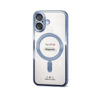 Etui do iPhone 16 jasnoniebieskie przezroczyste MagSafe
