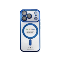Etui do iPhone 17 PRO ciemnoniebieskie przezroczyste MagSafe
