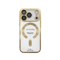 Etui do iPhone 17 PRO złote przezroczyste MagSafe