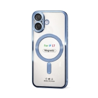 Etui do iPhone 17 jasnoniebieskie przezroczyste MagSafe