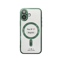 Etui do iPhone 17 ciemnozielone przezroczyste MagSafe