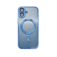 Etui do Apple IPhone 17 Niebieski Srebrny Brokatowy case na telefon MagSafe