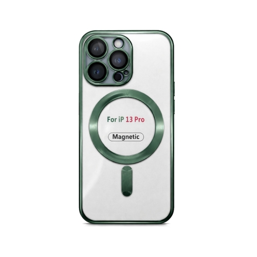 Etui do iPhone 13 PRO ciemnozielone przezroczyste MagSafe