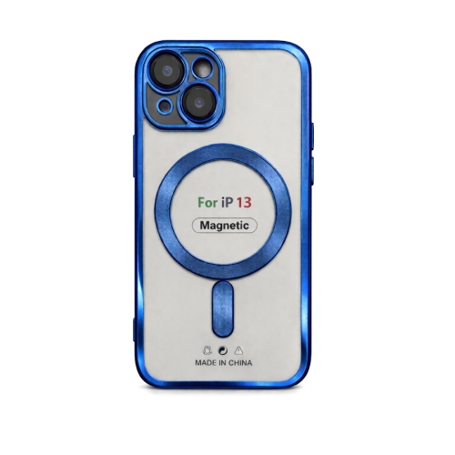 Etui do iPhone 13 ciemnoniebieskie przezroczyste MagSafe