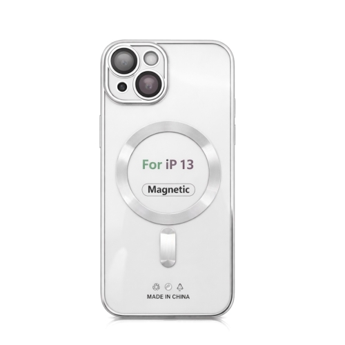 Etui do iPhone 13 srebrne przezroczyste MagSafe