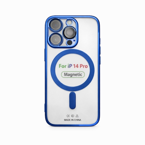 Etui do iPhone 14 PRO ciemnoniebieskie przezroczyste MagSafe