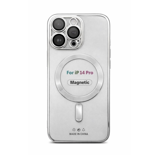 Etui do iPhone 14 PRO srebrne przezroczyste MagSafe