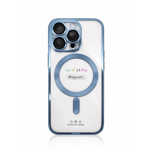 Etui do iPhone 14 PRO jasnoniebieskie przezroczyste MagSafe