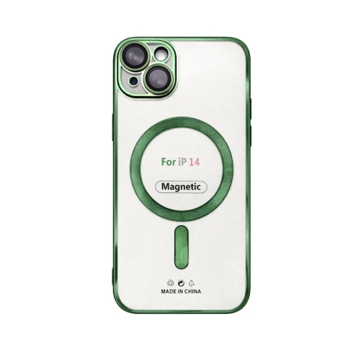 Etui do iPhone 14 ciemnozielone przezroczyste MagSafe