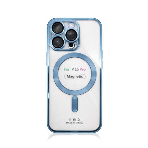 Etui do iPhone 15 PRO jasnoniebieskie przezroczyste MagSafe