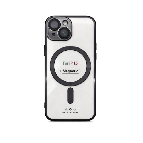 Etui do iPhone 15 czarne przezroczyste MagSafe