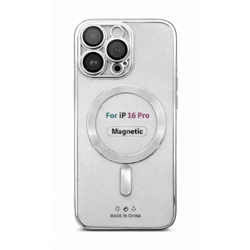 Etui do iPhone 16 PRO srebrne przezroczyste MagSafe