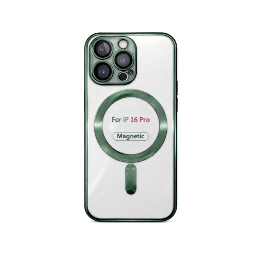 Etui do iPhone 16 PRO ciemnozielone przezroczyste MagSafe
