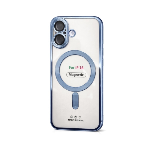 Etui do iPhone 16 jasnoniebieskie przezroczyste MagSafe