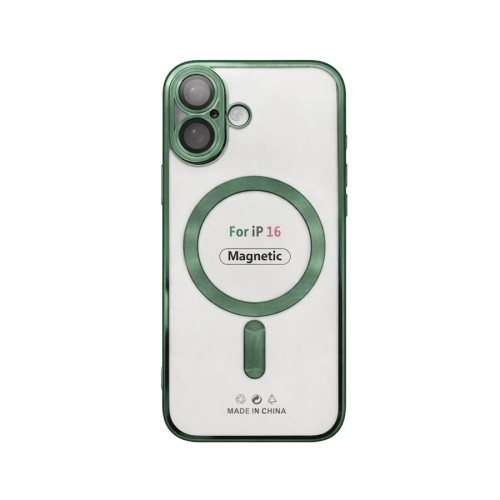 Etui do iPhone 16 ciemnozielone przezroczyste MagSafe
