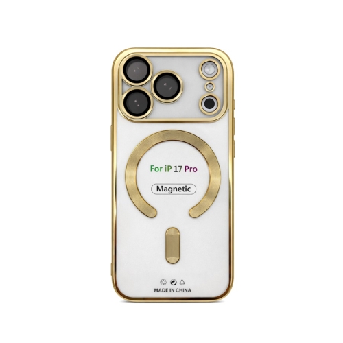 Etui do iPhone 17 PRO złote przezroczyste MagSafe