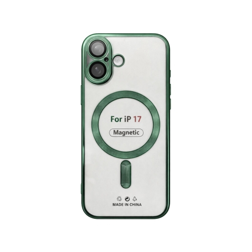 Etui do iPhone 17 ciemnozielone przezroczyste MagSafe