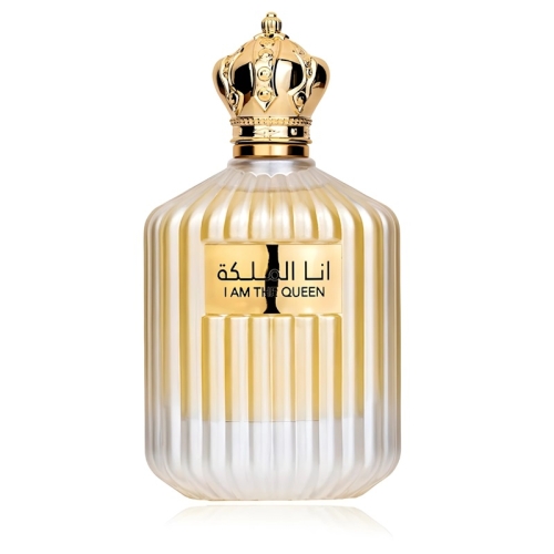 Zbliżenie na butelkę perfum I Am The Queen Ard Al Zaafaran 100ml - orientalno-kwiatowy zapach dla kobiet, dostępny w e-drogeria24.pl