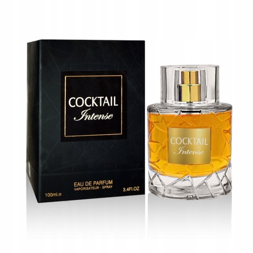 Perfumy Cocktail Intense Fragrance World 100ml – elegancki, ciemny flakon z luksusowym wykończeniem
