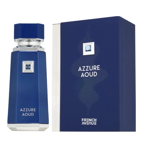 Perfumy Azzure Aoud French Avenue 100ml – elegancka ciemna butelka z klasycznym logo.