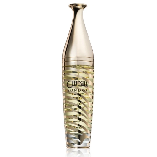 Zbliżenie na butelkę perfum Sondos Lattafa 100ml - orientalno-kwiatowy zapach unisex, dostępny w e-drogeria24.pl