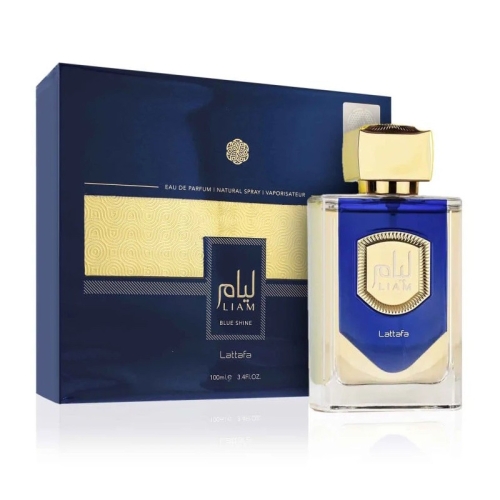 Perfumy unisex Liam Blue Shine Lattafa 100 ml w eleganckim flakonie