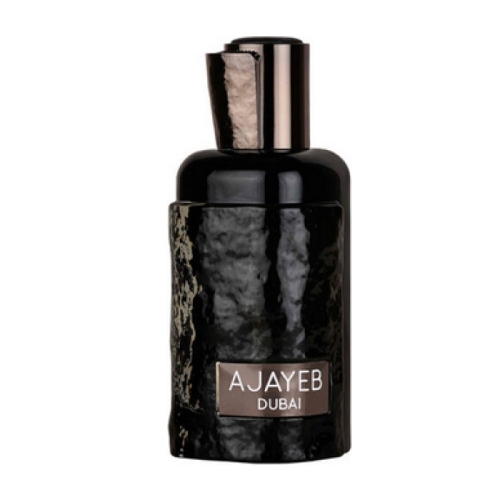 Flakon perfum Ajayeb Dubai Portret Black Lattafa 100ml – intensywny zapach z nutami oudu i szafranu, e-drogeria24.pl.