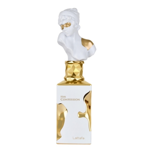 Luksusowe opakowanie perfum Her Confession Lattafa 100ml, doskonałe dla kobiet szukających wyjątkowego zapachu.