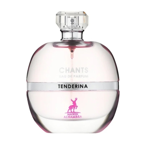 Perfumy Chants Tenderina Maison Alhambra 100 ml na tle kwiatów i cytrusów, damski zapach o nutach piżma, wanilii i nutach drzewnych dostępny w e-drogeria24.pl.