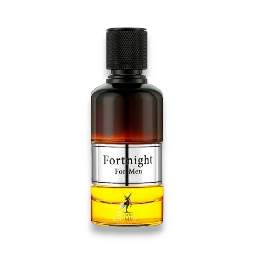 Butelka perfum Fortnight Maison Alhambra o eleganckim zapachu z akordami cedru, jaśminu i wetywerii, idealna na każdą okazję, z e-drogeria24.pl.