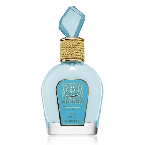 Zbliżenie na butelkę perfum Thameen So Poudree Lattafa 100ml - pudrowo-kwiatowy zapach dla kobiet, dostępny w e-drogeria24.pl