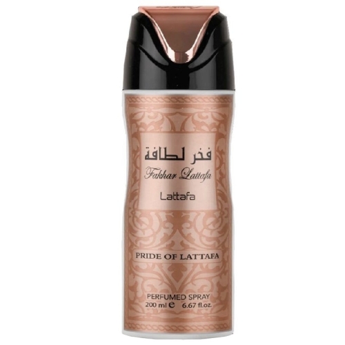 Dezodorant Mohra for Men Lattafa 200ml – elegancka czarna butelka ze złotymi akcentami