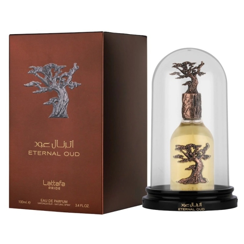 Flakon perfum Eternal Oud Lattafa Pride 100 ml, zapach unisex o orientalnym aromacie oudu i bursztynu dostępny w e-droge
