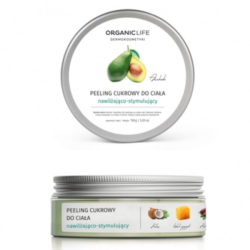 Organic Life Peeling cukrowy do ciała nawilżająco-stymulujący