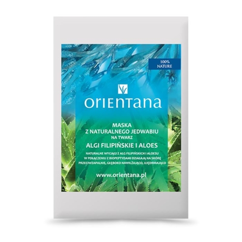 Orientana maska z naturalnego jedwabiu na twarz algi filipińskie i aloes